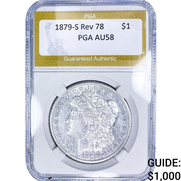 1879-S Rev 78 Morgan Silver Dollar PGA AU58