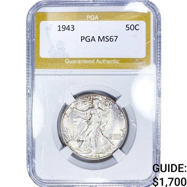 1943 Walking Liberty Half Dollar PGA MS67