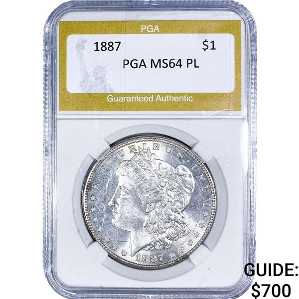 1887 Morgan Silver Dollar PGA MS64 PL