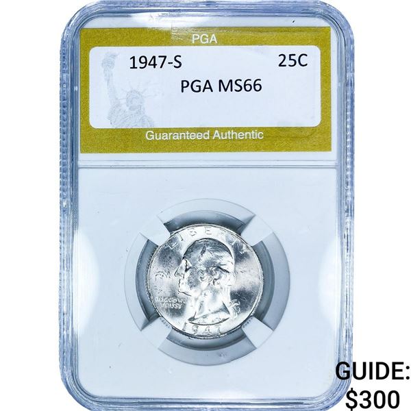 1947-S Washington Silver Quarter PGA MS66
