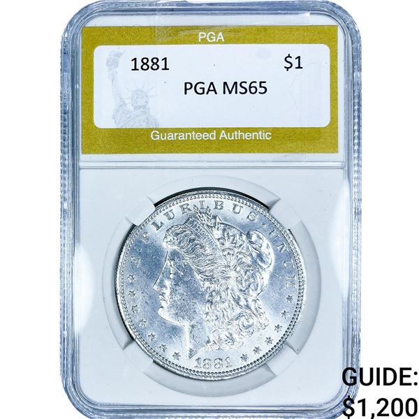 1881 Morgan Silver Dollar PGA MS65