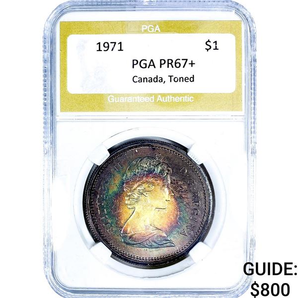 1971 Canada Silver Dollar PGA PR67+ Toned
