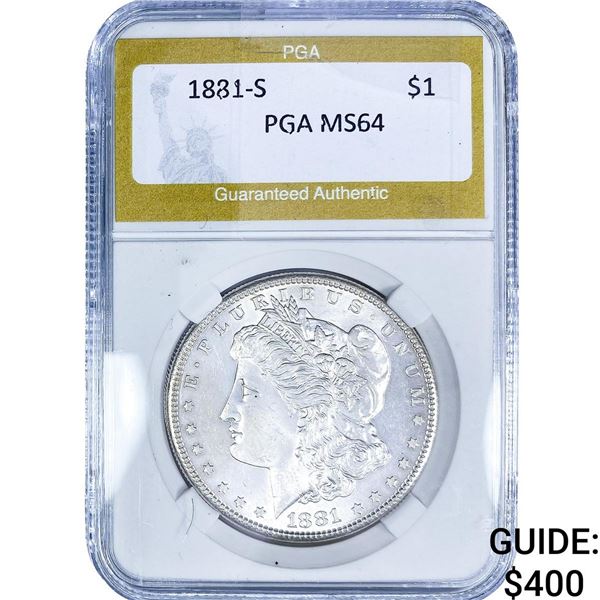 1881-S Morgan Silver Dollar PGA MS64