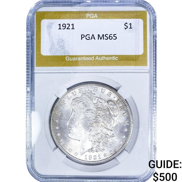 1921 Morgan Silver Dollar PGA MS65