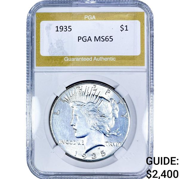 1935 Silver Peace Dollar PGA MS65
