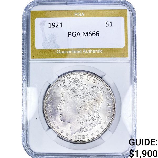 1921 Morgan Silver Dollar PGA MS66