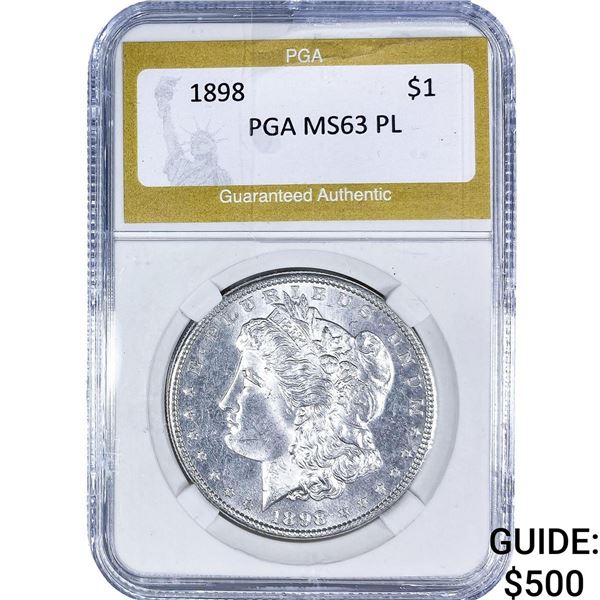 1898 Morgan Silver Dollar PGA MS63 PL