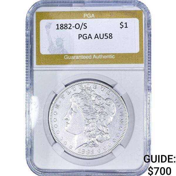 1882-O/S Morgan Silver Dollar PGA AU58