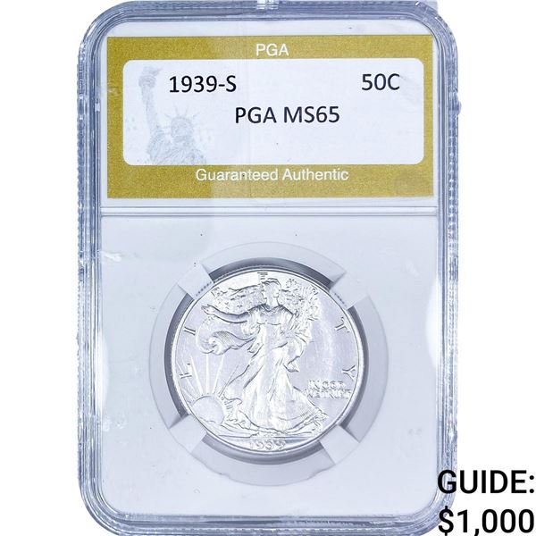 1939-S Walking Liberty Half Dollar PGA MS65