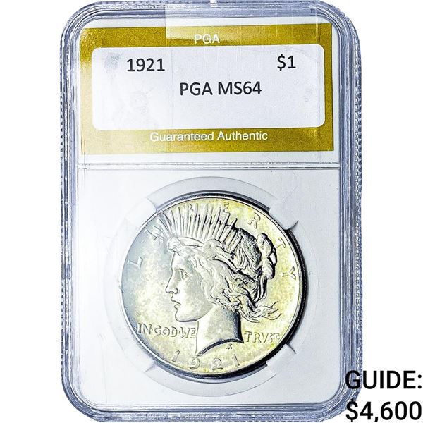 1921 Silver Peace Dollar PGA MS64
