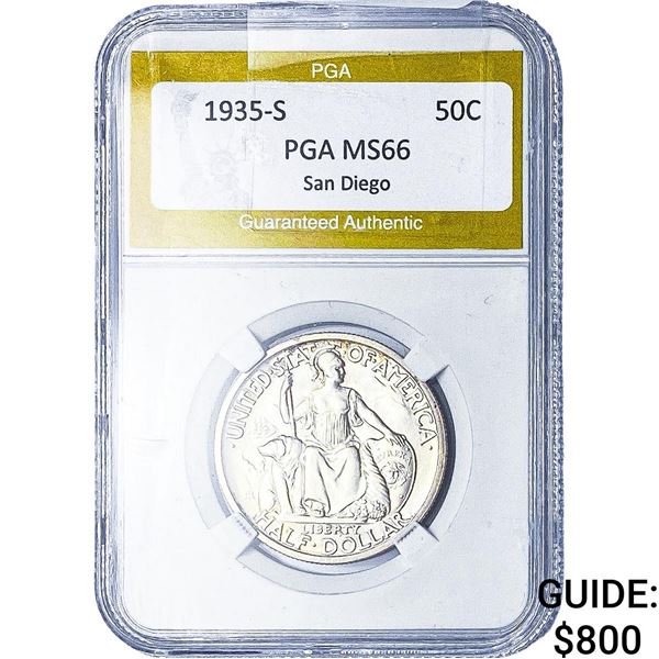 1935-S San Diego Half Dollar PGA MS66
