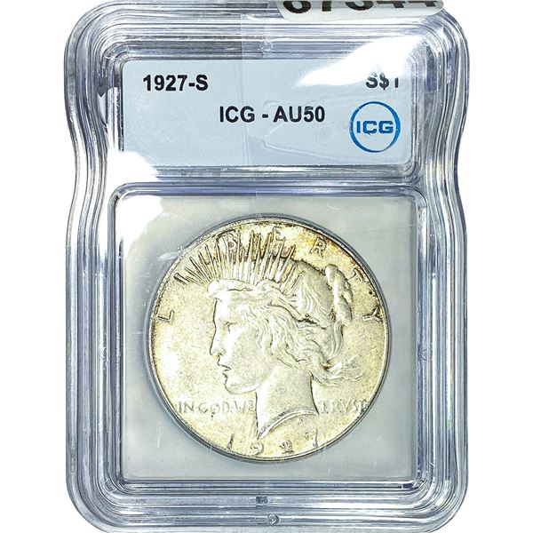 1927-S Silver Peace Dollar ICG AU50