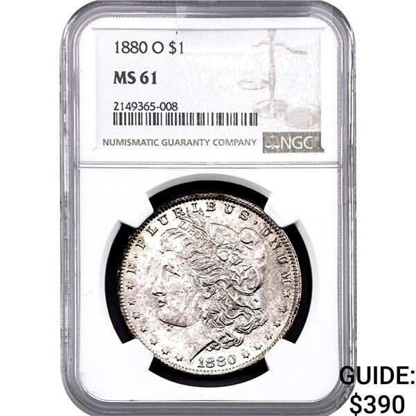 1880-O Morgan Silver Dollar NGC MS61