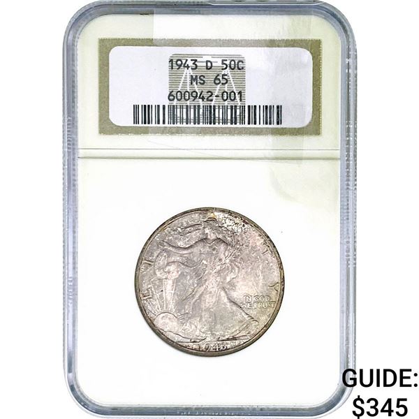 1943-D Walking Liberty Half Dollar NGC MS65
