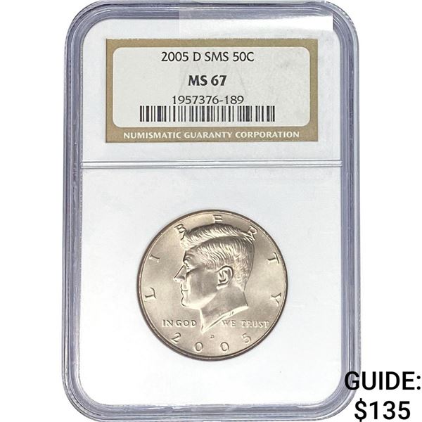 2005-D SMS Kennedy Half Dollar NGC MS67