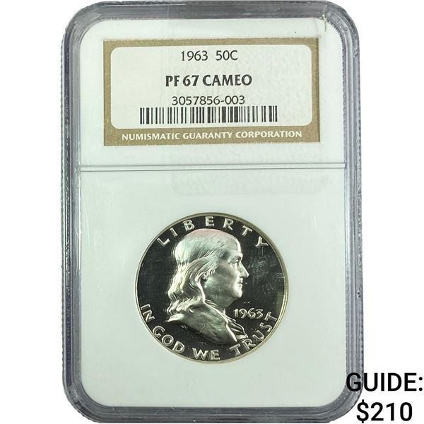 1963 Franklin Half Dollar NGC PF67 Cameo