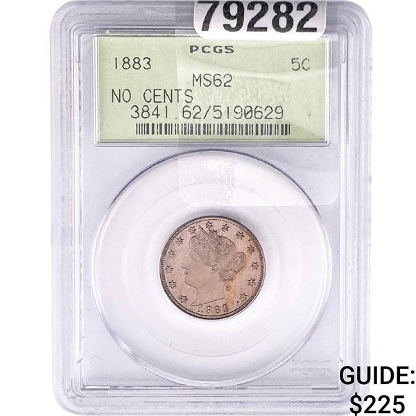 1883 Liberty Victory Nickel PCGS MS62 No Cents