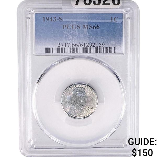 1943-S Wheat Cent PCGS MS66