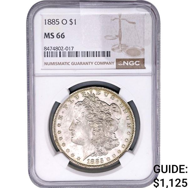 1885-O Morgan Silver Dollar NGC MS66