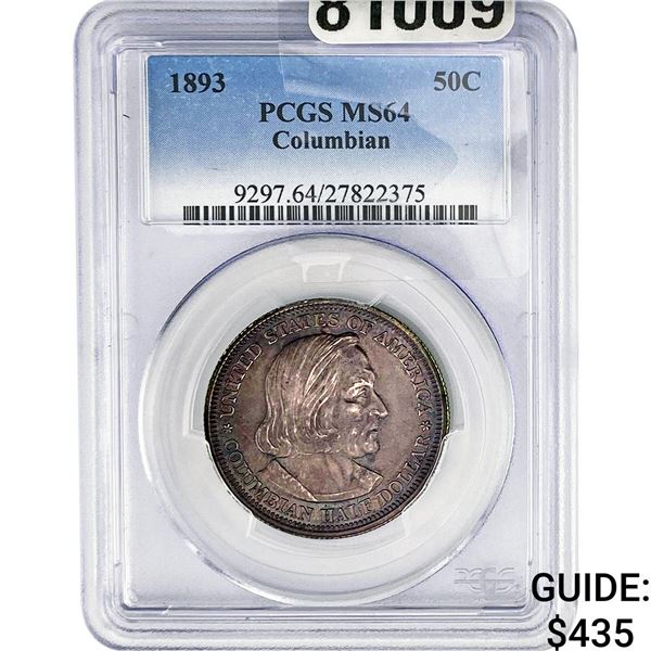1893 Columbian Expo Half Dollar PCGS MS64