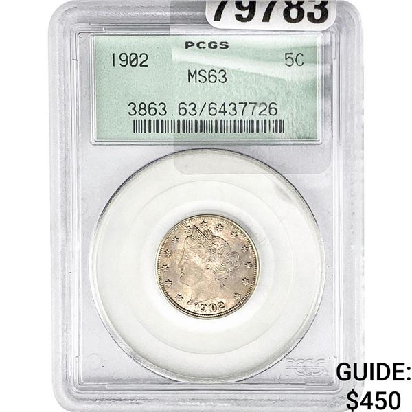 1902 Liberty Victory Nickel PCGS MS63