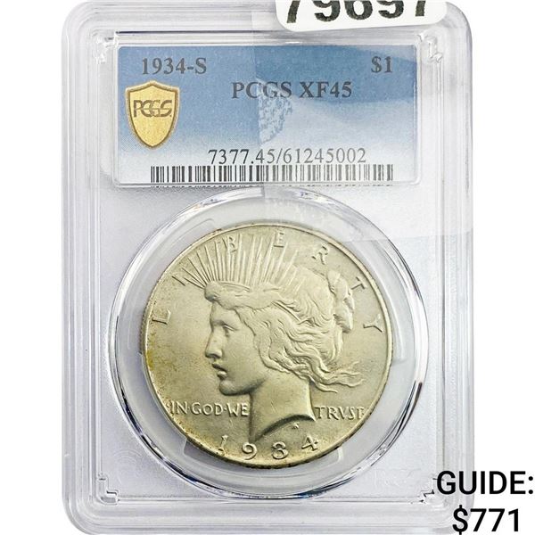 1934-S Silver Peace Dollar PCGS XF45
