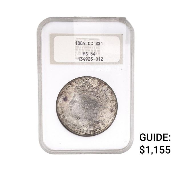 1884-CC Morgan Silver Dollar NGC MS64