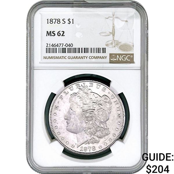 1878-S Morgan Silver Dollar NGC MS62
