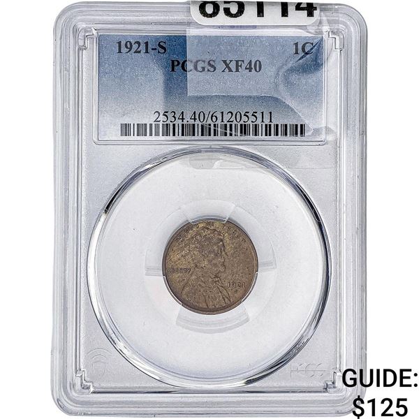 1921-S Wheat Cent PCGS XF40