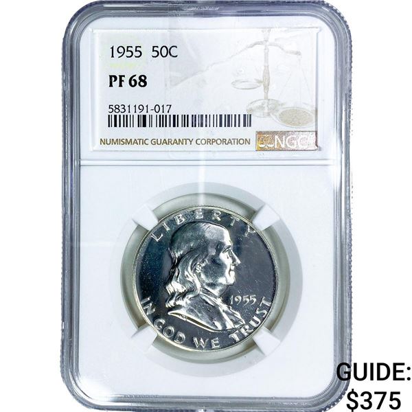 1955 Franklin Half Dollar NGC PF68