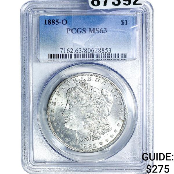 1885-O Morgan Silver Dollar PCGS MS63