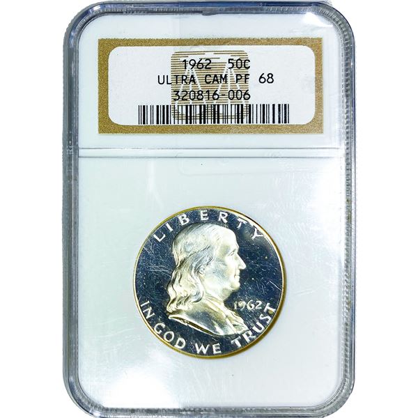 1962 Franklin Half Dollar NGC PF68 Ultra Cam