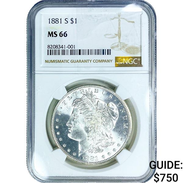 1881-S Morgan Silver Dollar NGC MS66