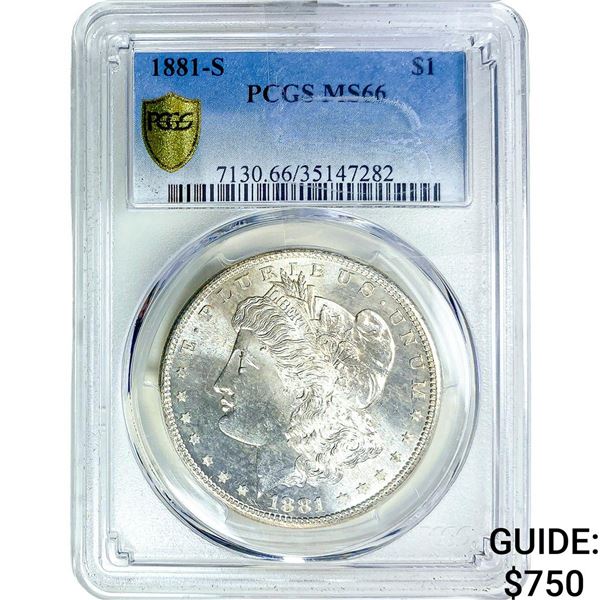 1881-S Morgan Silver Dollar PCGS MS66