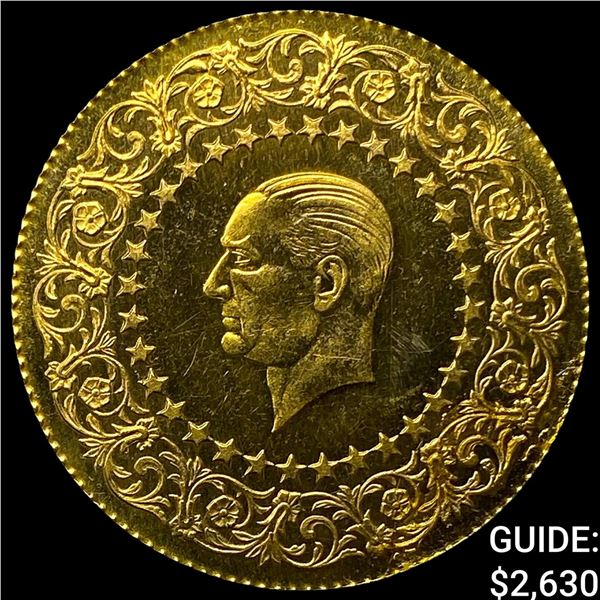 1969 Turkey Gold 100 Kurush .2068 AGW KM 872