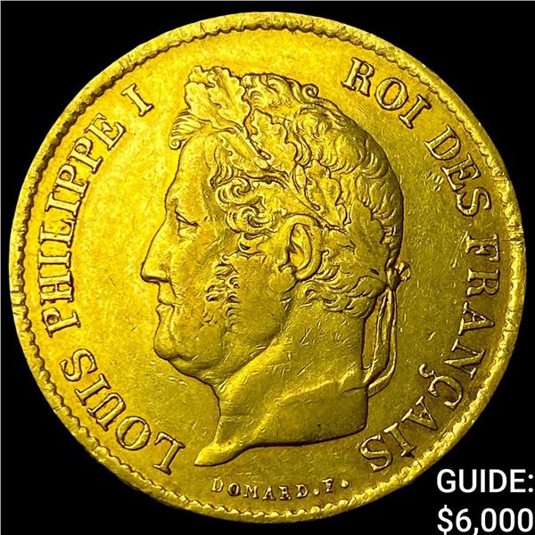 1838A France Gold 40 Francs .3734 AGW