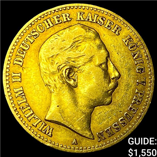 1893A Prussia Gold 10 Mark KM 520 .1152 AGW