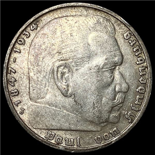 1937 Germany Silver 5 Reichsmark