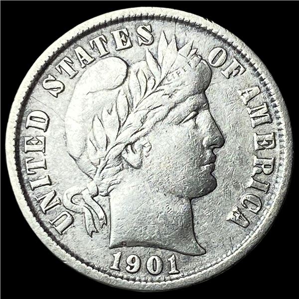 1901 Silver Barber Dime NEARLY UNCIRCULATED