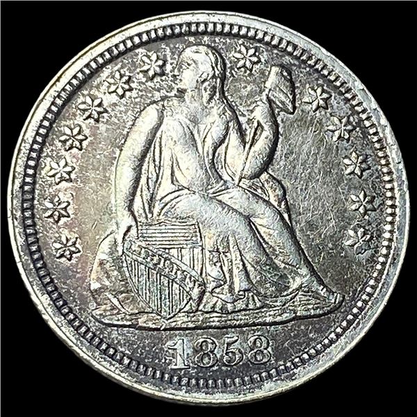 1858 Seated Liberty Dime CHOICE AU