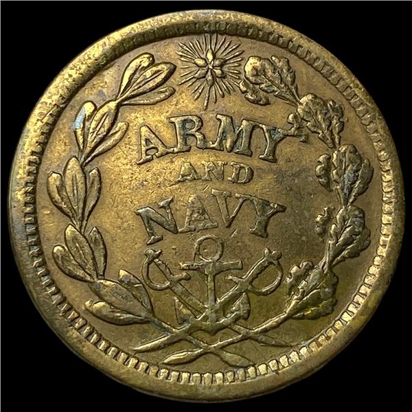 1863 Civil War Token "Army & Navy" CLOSELY UNCIRCULATED
