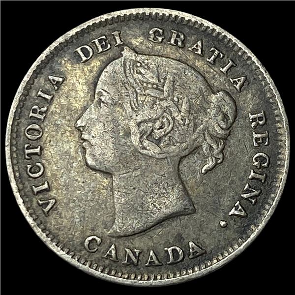 1885 Canada Silver 5 Cents ABOUT UNCIRCULATED