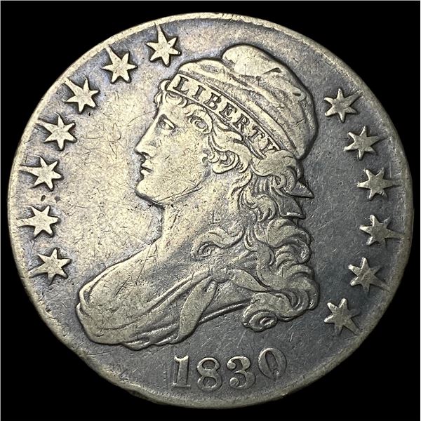1830 Capped Bust Half Dollar NEARLY UNCIRCULATED