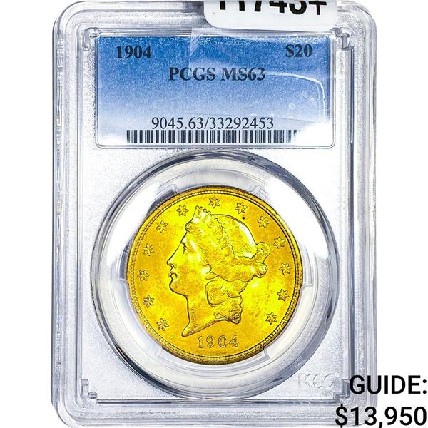1904 $20 Gold Double Eagle PCGS MS63