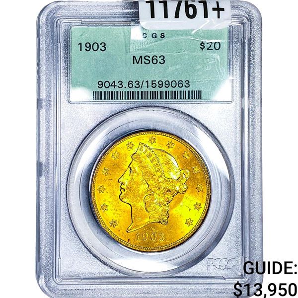 1903 $20 Gold Double Eagle PCGS MS63