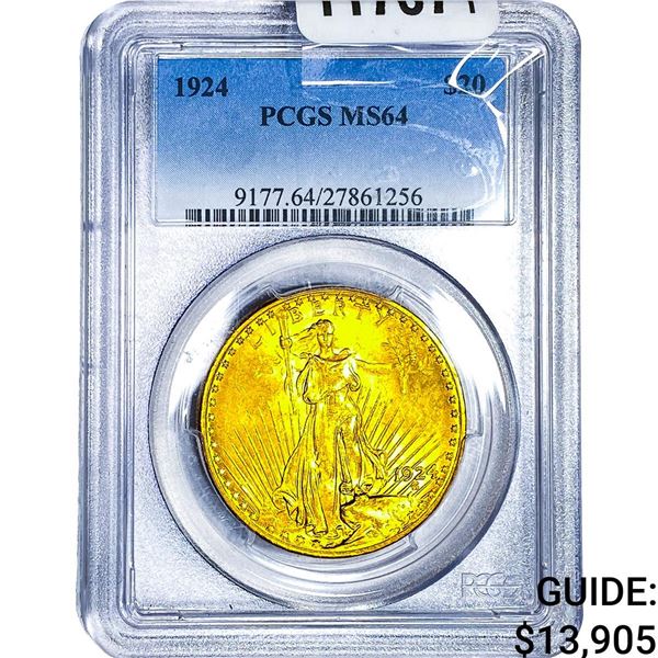 1924 $20 Gold Double Eagle PCGS MS64