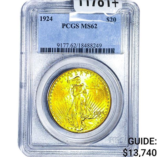 1924 $20 Gold Double Eagle PCGS MS62