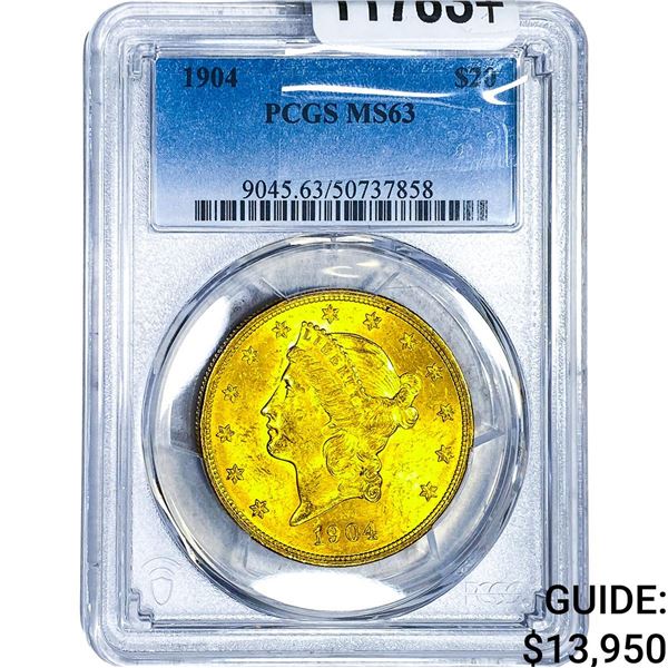1904 $20 Gold Double Eagle PCGS MS63
