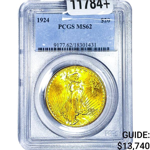 1924 $20 Gold Double Eagle PCGS MS62