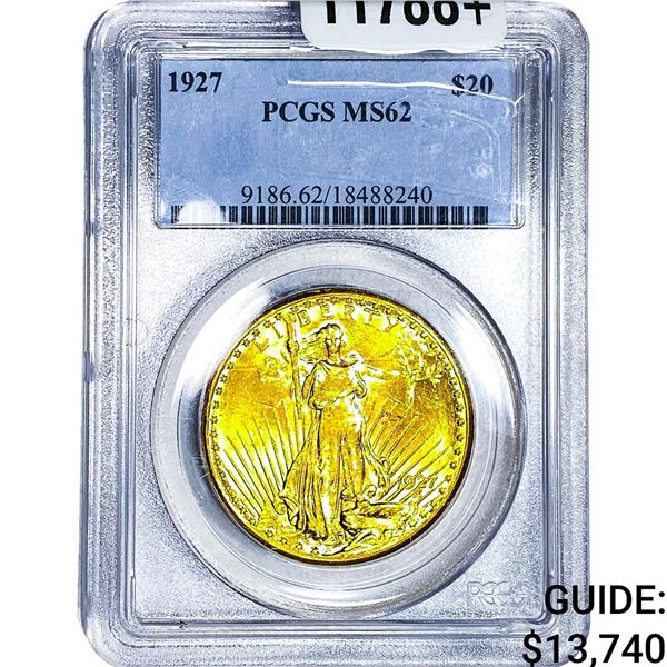 1927 $20 Gold Double Eagle PCGS MS62